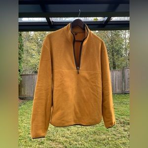 Uniqlo Yellow Fleece Textured Pullover Quarter Zip Sweater Size M